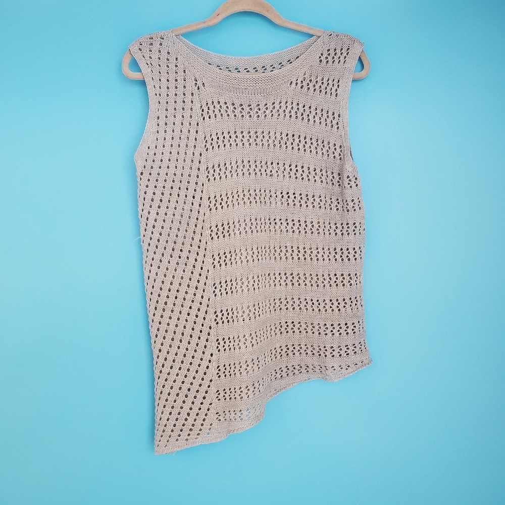 SHEIN Sleeveless Sweater Vest Size Large Loose Knit Gray
